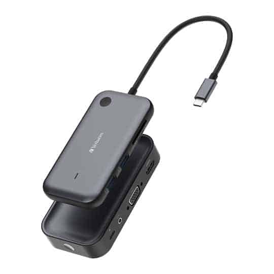 (image for) Verbatim Share My Screen 1080p USB-C Wireless Display Adapter with USB Hub and Card Reader – WDA-01
